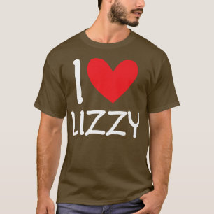 I Kärlek Lizzy Namn Personlig Girl Woman BFF Frie T Shirt