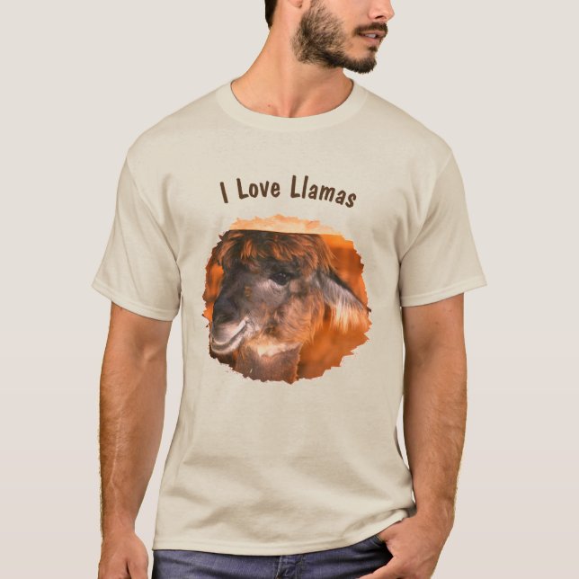 I Kärlek Llamas Farm Animal T Shirt (Framsida)