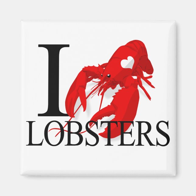 I Kärlek Lobsters Magnets Magnet (Framsidan)