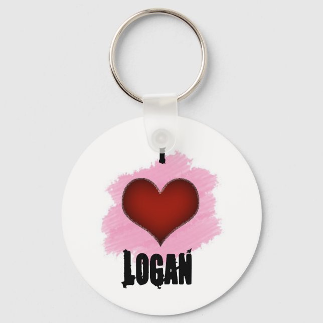 I Kärlek Logan Keychain Nyckelring (Framsida)