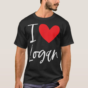 I Kärlek Logan Namn Personlig Boy Man BFF Friend T Shirt