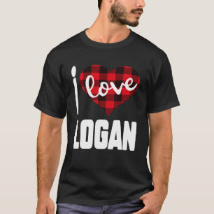I Kärlek Logan Valentine Day for her Women Girls T Shirt