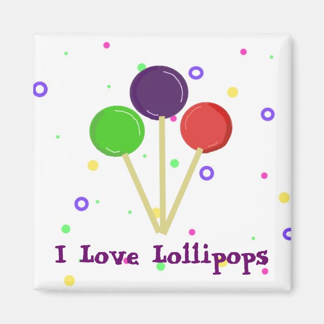 I Kärlek Lollipops Magnet (Framsidan)
