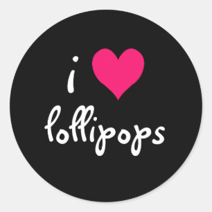 I Kärlek Lollipops Runt Klistermärke