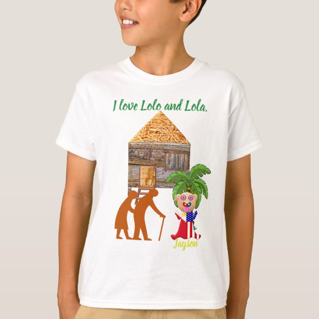 I kärlek Lolo och Lola, Cute Filipino, FilAm T Shirt (Framsida)