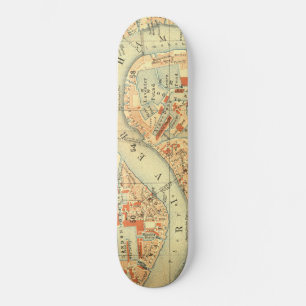 I Kärlek London - Gamla Vintage Karta River Thames Skateboard Bräda 21,5 Cm