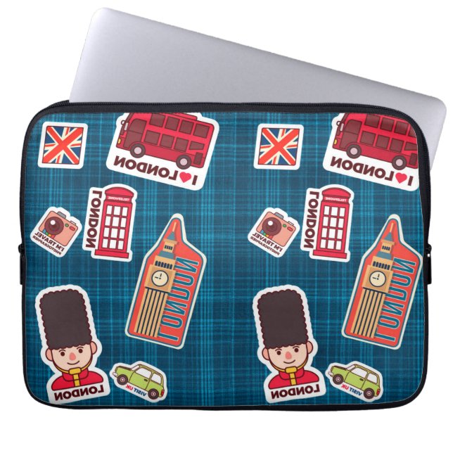 I Kärlek London Laptop Fodral (Framsidan)