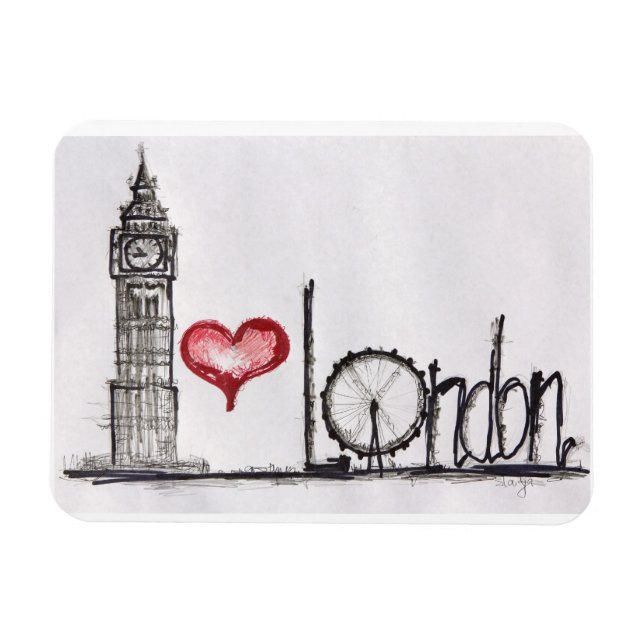 I kärlek London Magnet (Horisontell)
