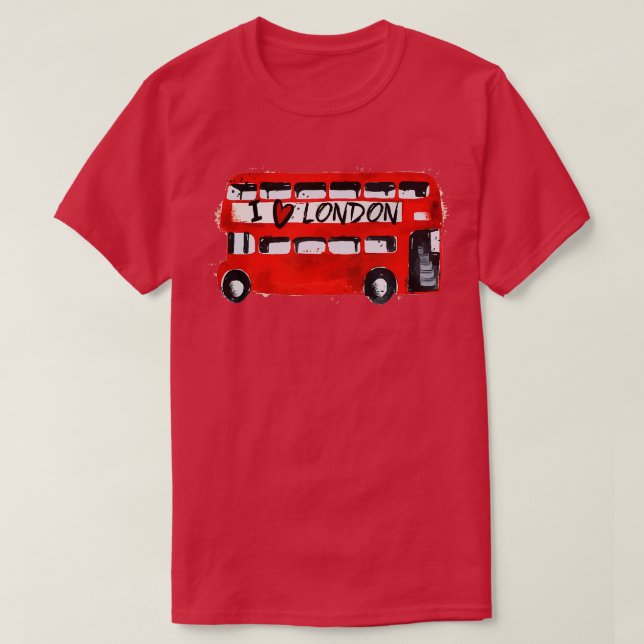 I Kärlek London Red Buss London Traveling Älskare  T Shirt (Design framsida)