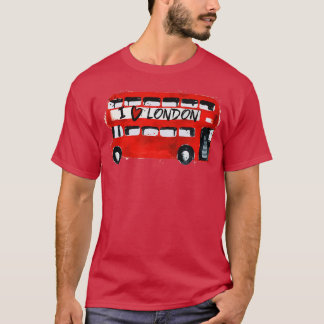 I Kärlek London Red Buss London Traveling Älskare  T Shirt
