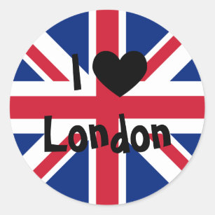 I Kärlek London Runt Klistermärke