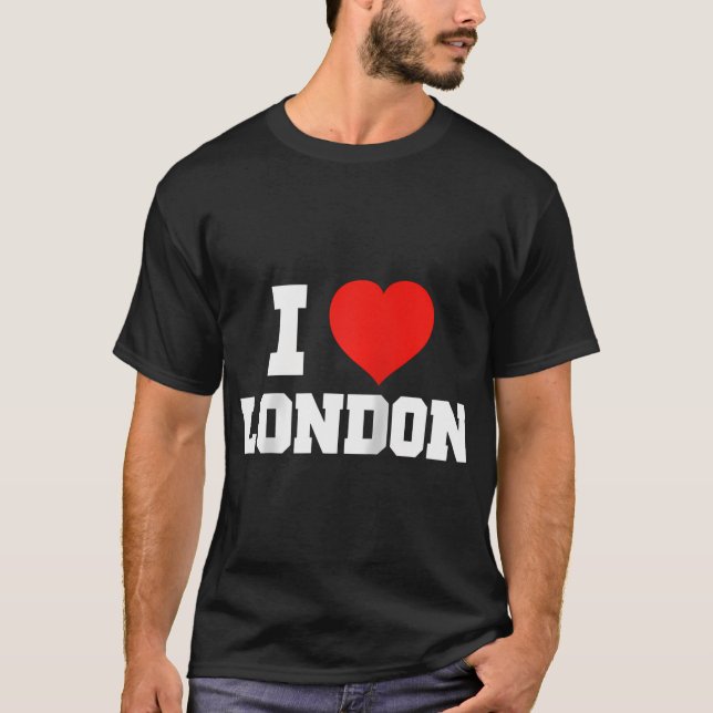 I Kärlek London T-Shirts Raglan Baseball (Framsida)