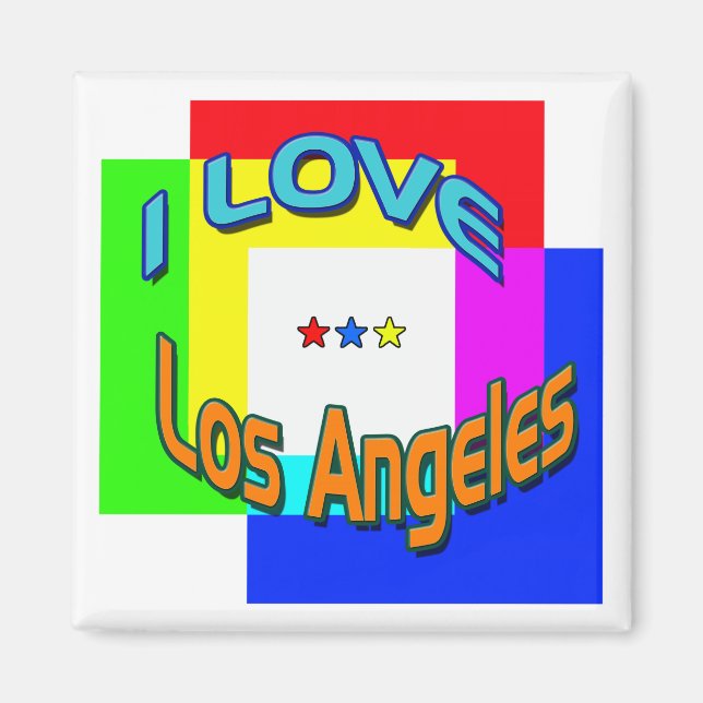"I KÄRLEK Los Angeles Coloring 1" Magnet (Framsidan)