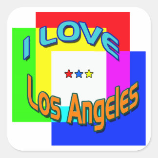 "I KÄRLEK Los Angeles Coloring 1"-symbol Fyrkantigt Klistermärke
