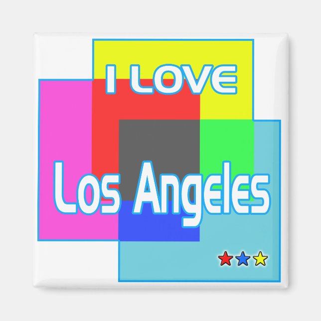 "I KÄRLEK Los Angeles Coloring 2" Magnet (Framsidan)