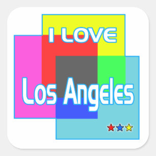 "I KÄRLEK Los Angeles Coloring 2" Sticker Fyrkantigt Klistermärke