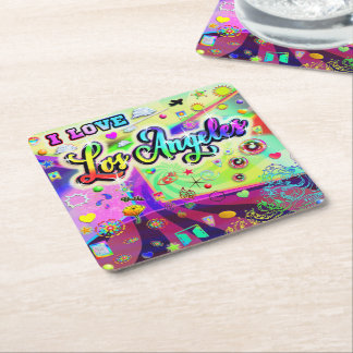 I KÄRLEK Los Angeles Coola Energy Underlägg Papper Kvadrat