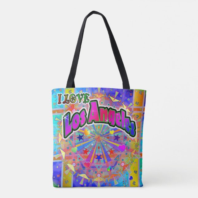 I KÄRLEK Los Angeles Cosmic Unity Tote Bag Tygkasse (Baksida)