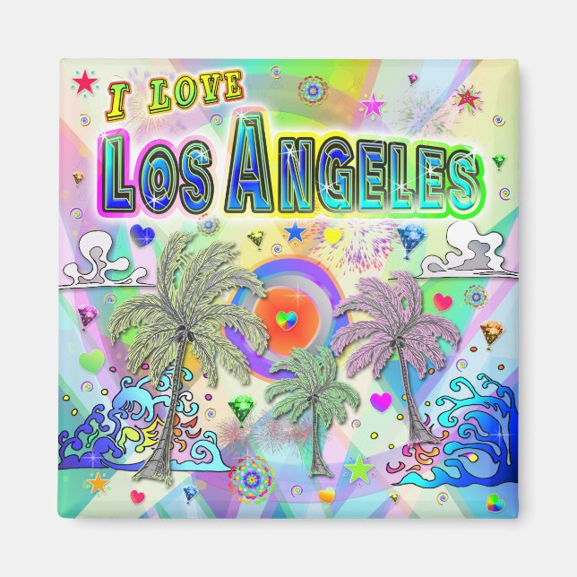 I KÄRLEK Los Angeles Deep Dream Magnet (Framsidan)