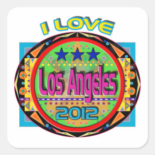 I KÄRLEK Los Angeles Emblem #1 2012 Sticker Fyrkantigt Klistermärke
