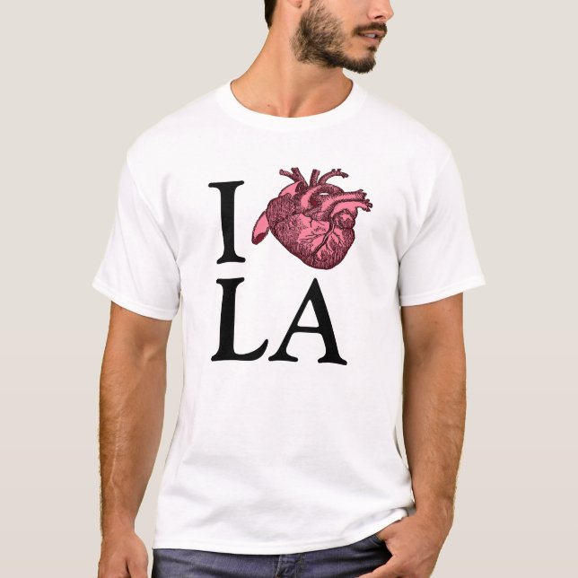 I Kärlek Los Angeles med anatomiskt korrekt hjärta T Shirt (Framsida)