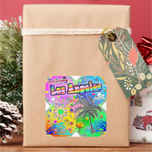 I KÄRLEK Los Angeles Quadro Seasons Sticker Fyrkantigt Klistermärke