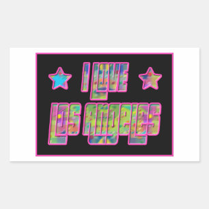 I Kärlek Los Angeles Smile Drama Sticker Rektangulärt Klistermärke