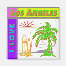 "I KÄRLEK Los Angeles"Sol Handflatan Träd och Surf