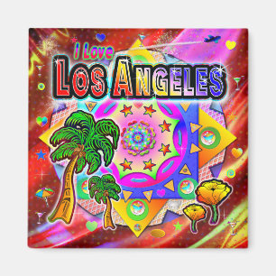 I KÄRLEK Los Angeles Tropical Friends Magnet