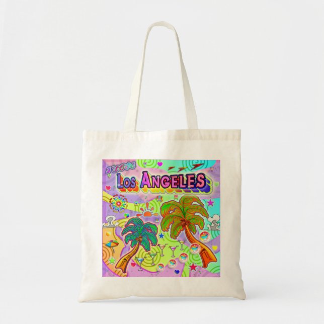 I KÄRLEK Los Angeles Vacation Target Tote Bag Tygkasse (Framsidan)