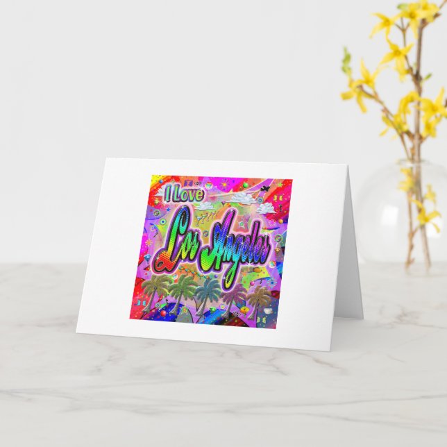 I KÄRLEK Los Angeles Vista Express Greeting Card Kort (Gul blomma)