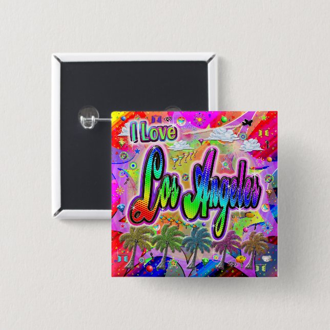 I KÄRLEK Los Angeles Vista Express-knapp Knapp (Framsida & baksida)