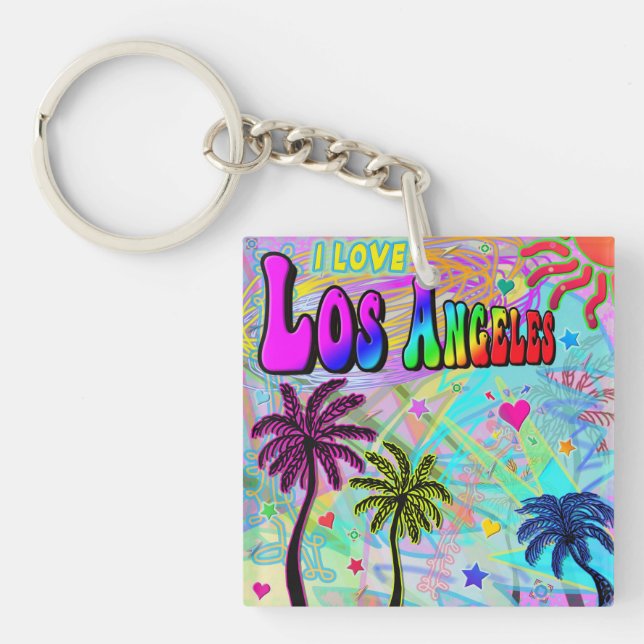 I KÄRLEK Los Angeles Vivid Romantik Keychain (Framsidan)