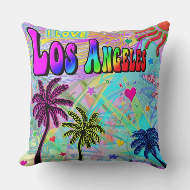 I KÄRLEK Los Angeles Vivid Romantik Pillow Kudde (Framsida)
