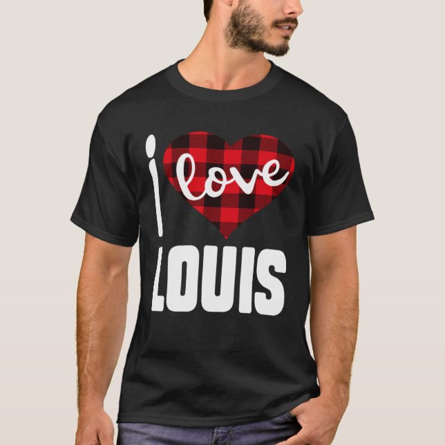 I Kärlek Louis Valentine Day for her Women Girls T Shirt (Framsida)