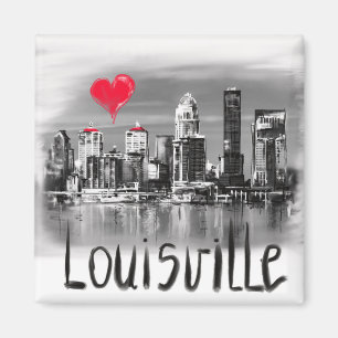 i kärlek Louisville Magnet
