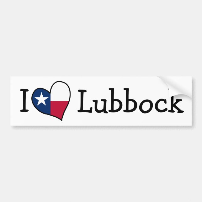 I Kärlek Lubbock Texas Bildekal (Framsidan)