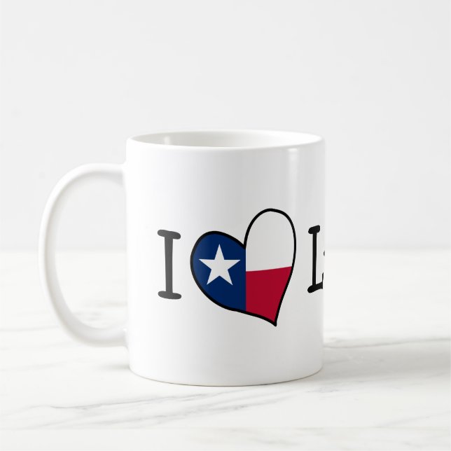 I Kärlek Lubbock Texas Flagga Heart Kaffemugg (Vänster)