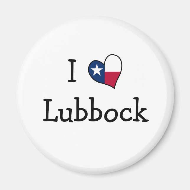 I Kärlek Lubbock Texas Magnet (Framsidan)