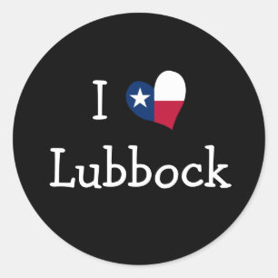 I Kärlek Lubbock Texas Runt Klistermärke