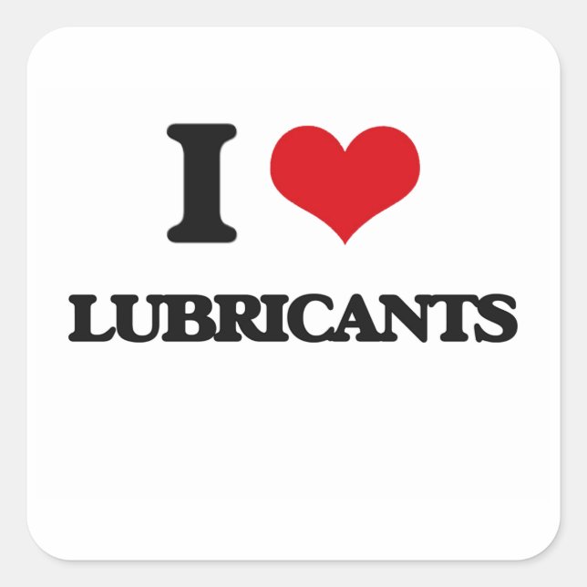 I Kärlek Lubricants Fyrkantigt Klistermärke (Framsida)