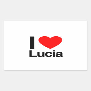 i kärlek lucia rektangulärt klistermärke