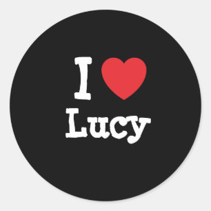 I kärlek Lucy eart T-Shirt Runt Klistermärke
