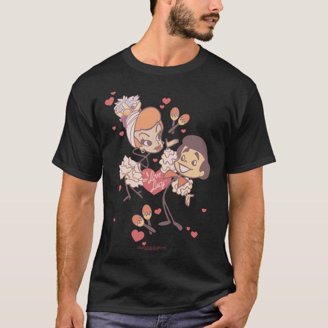 I Kärlek Lucy Rumba Dance T Shirt (Framsida)