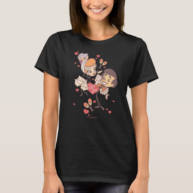 I Kärlek Lucy Rumba Dance T Shirt (Framsida)