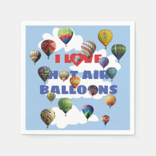 I Kärlek-Luftballonger med rödblå textmoln Pappersservett