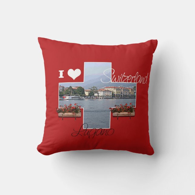 I kärlek Lugano, Schweiz - Pillow Kudde (Framsida)