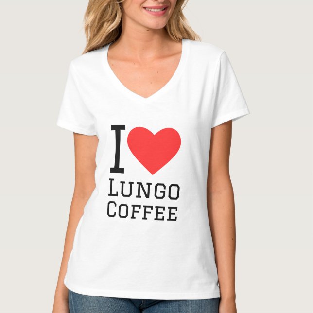 I kärlek lungo kaffe t shirt (Framsida)