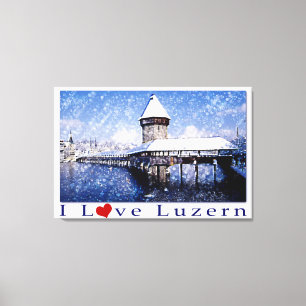 I Kärlek Luzern - Wrapped Canvas