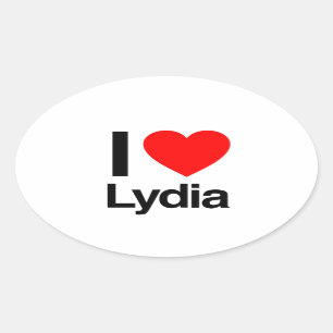 i kärlek lydia ovalt klistermärke